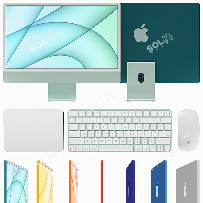 Apple iMac 24 2021: Monoblock Computer Paradise 3D model image 1