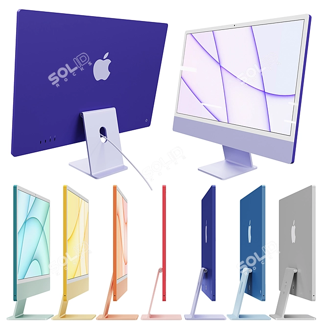 Apple iMac 24 2021: Monoblock Computer Paradise 3D model image 2