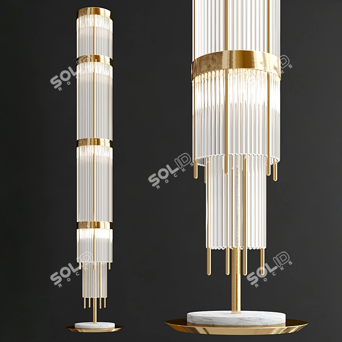 Luxurious Brass Pharo Floor Lamp 3D model image 1