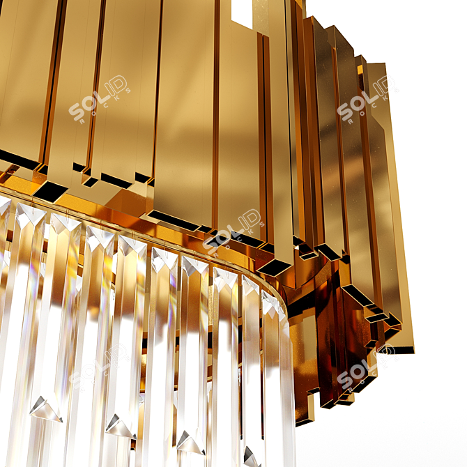 Elegant Gold Plated Crystal Chandelier 3D model image 3