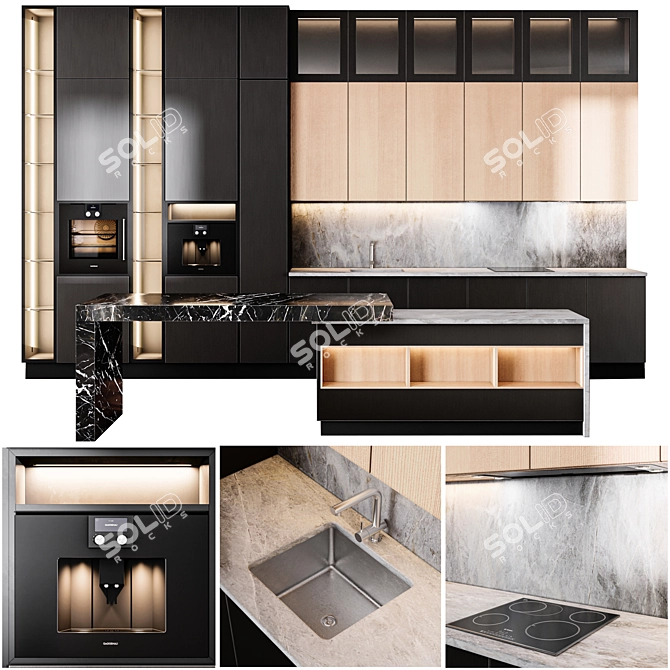 Modern Kitchen 2015 3D model image 4