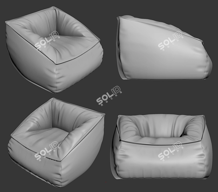 Cozy Vegan Caramel Lounger 3D model image 5