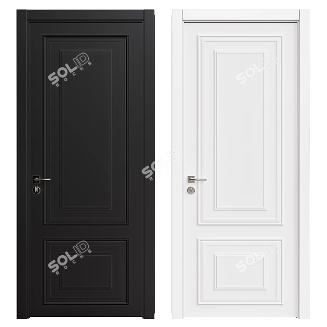 Sleek Interior Door 3D model image 1