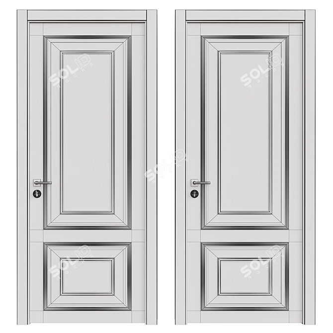 Sleek Interior Door 3D model image 2