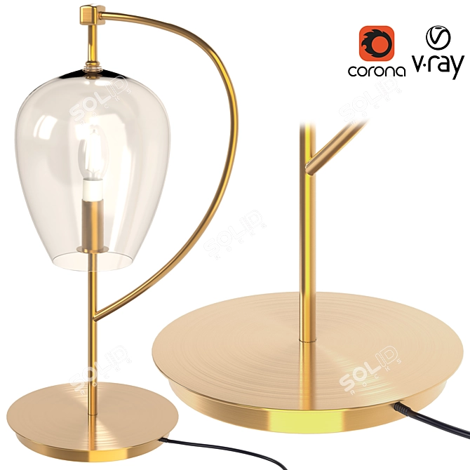 Elegant Crystal Lamp 3D model image 1