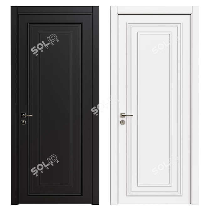 Elegant Interior Door 3D model image 1