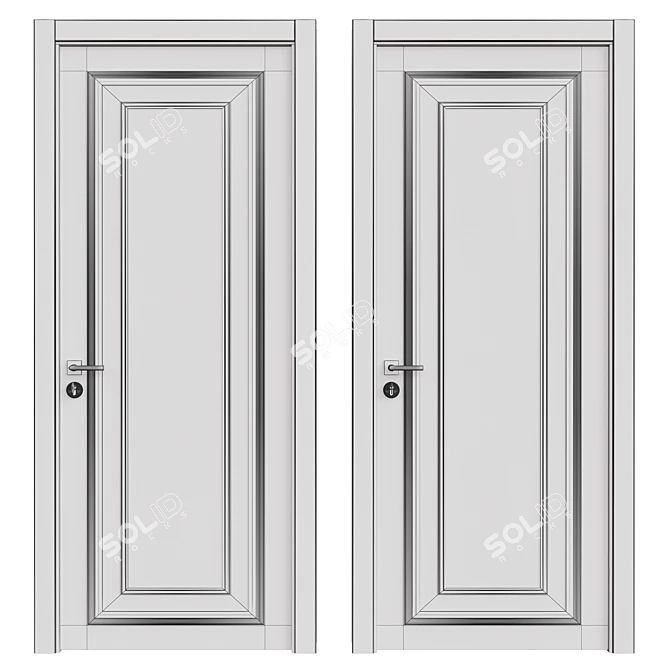 Elegant Interior Door 3D model image 2