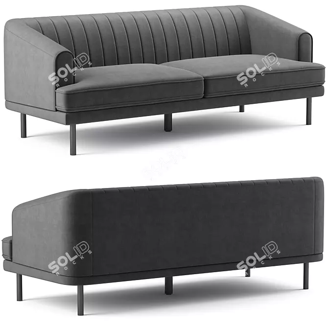 Luxurious Rory Velvet Sofa: Meridian Furnit. 3D model image 1