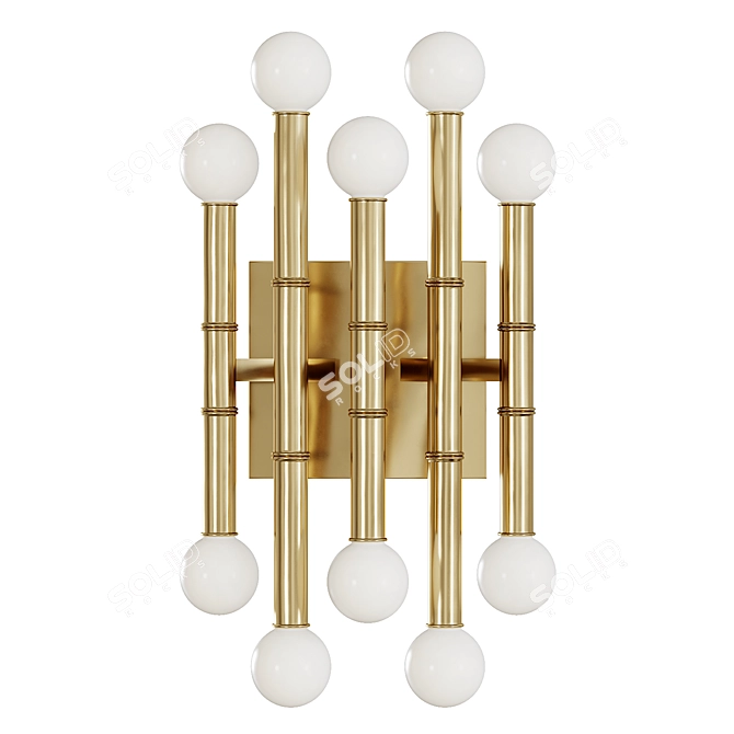 Modern Bamboo Glam: Meurice Five-Arm Sconce 3D model image 1