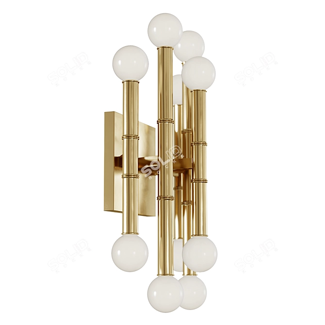 Modern Bamboo Glam: Meurice Five-Arm Sconce 3D model image 2