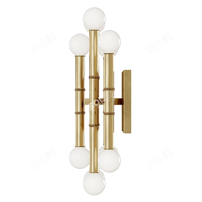 Modern Bamboo Glam: Meurice Five-Arm Sconce 3D model image 3