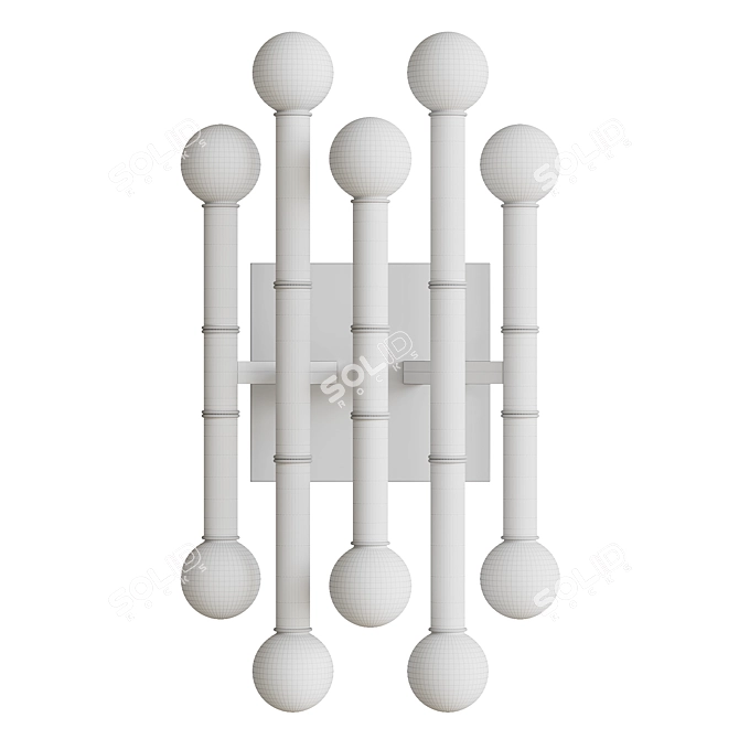 Modern Bamboo Glam: Meurice Five-Arm Sconce 3D model image 4