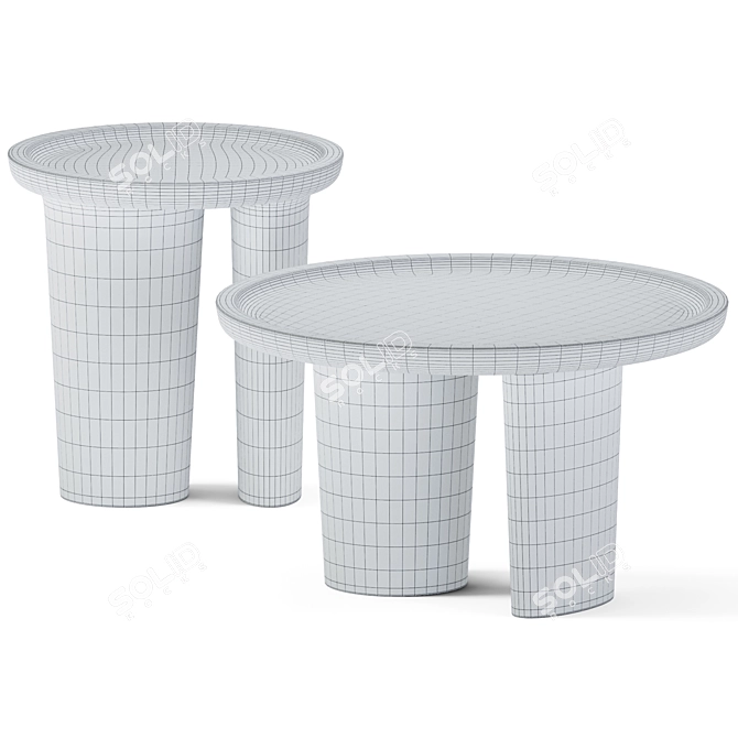 Sleek Metal Coffee Tables 3D model image 3