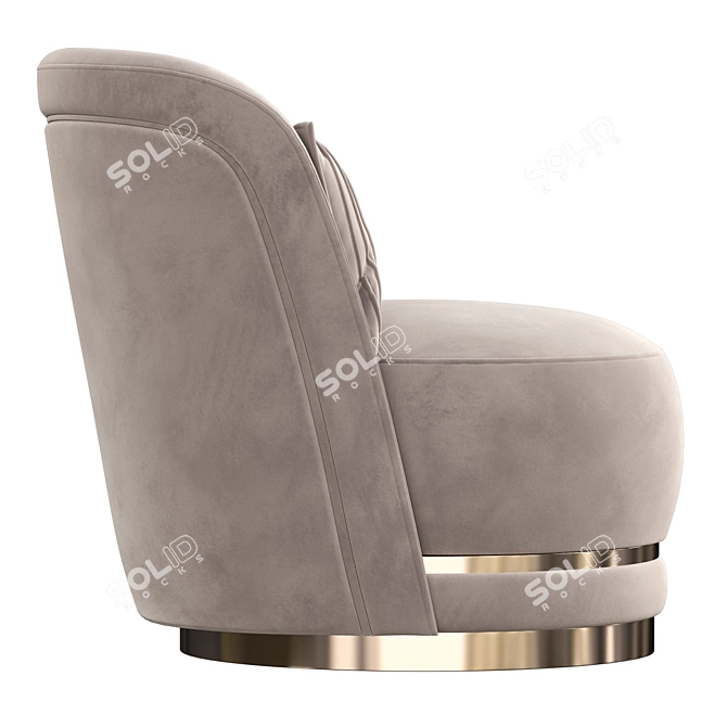 Perla Velvet Accent Armchair 3D model image 4