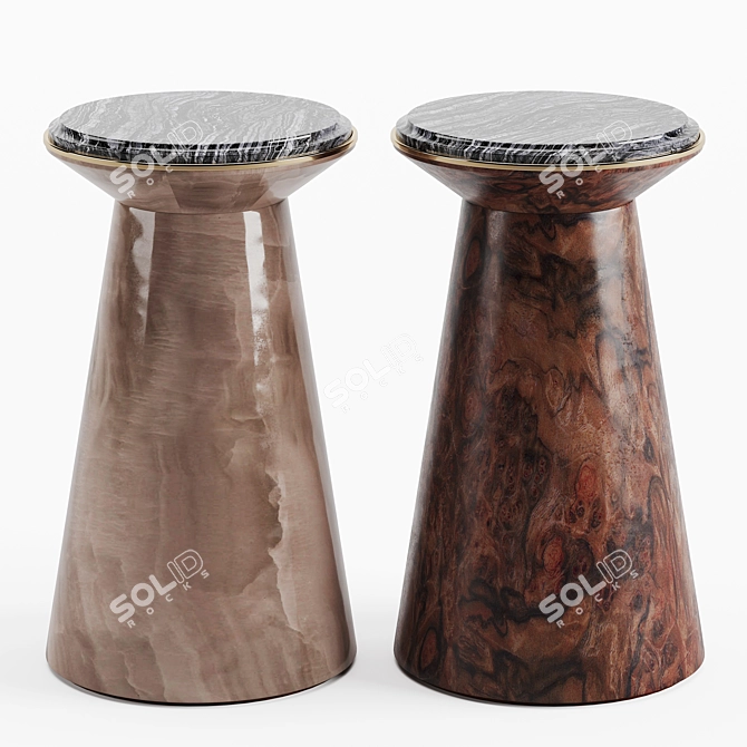 Elegant Agate-Adorned Accent Table 3D model image 1