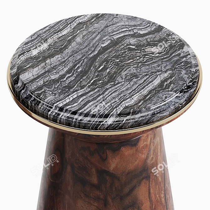 Elegant Agate-Adorned Accent Table 3D model image 3