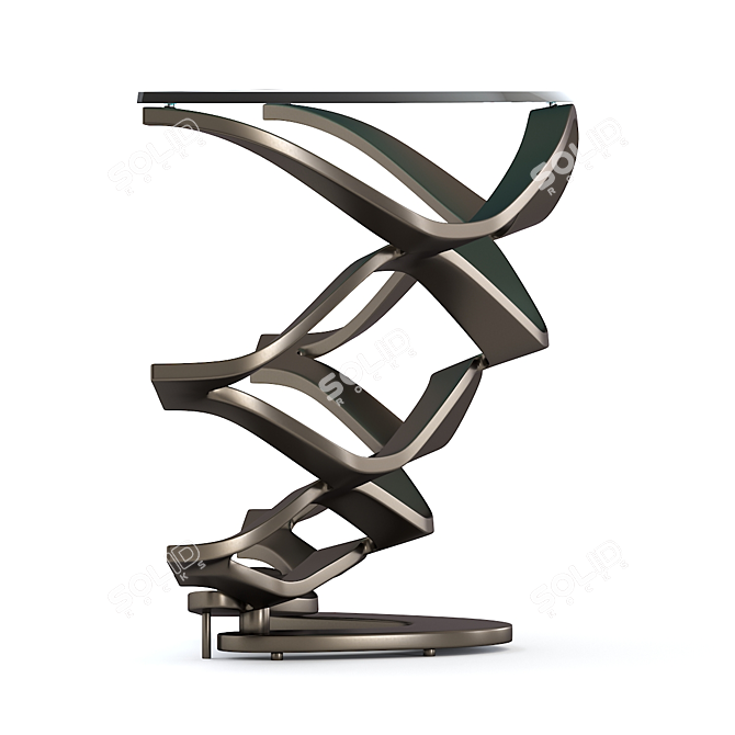 Reflex Neolitico Console: Glamorous Glass and Metal Design 3D model image 2