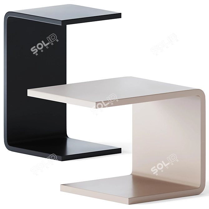 Sleek Metal Side Table 'Waiter and Waitress' 3D model image 1