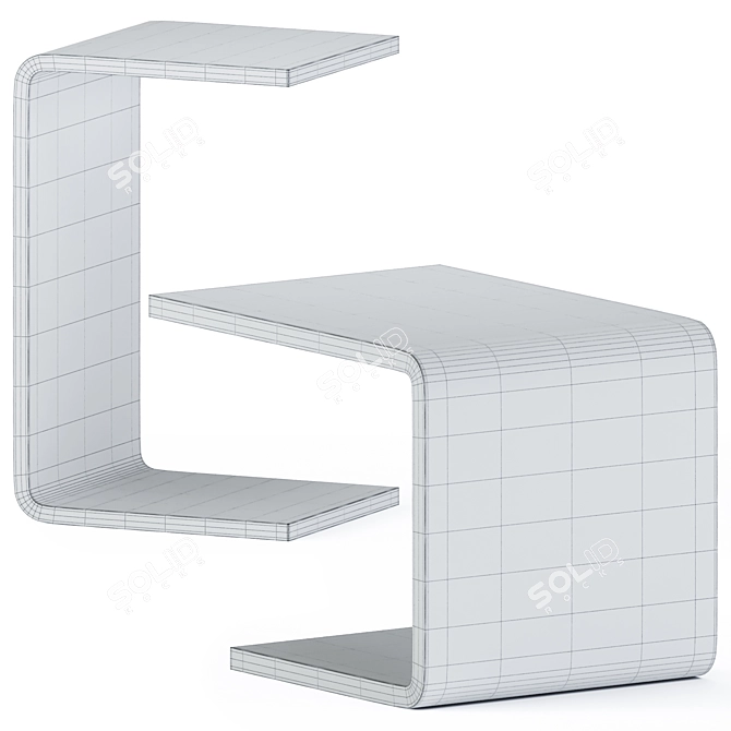 Sleek Metal Side Table 'Waiter and Waitress' 3D model image 3