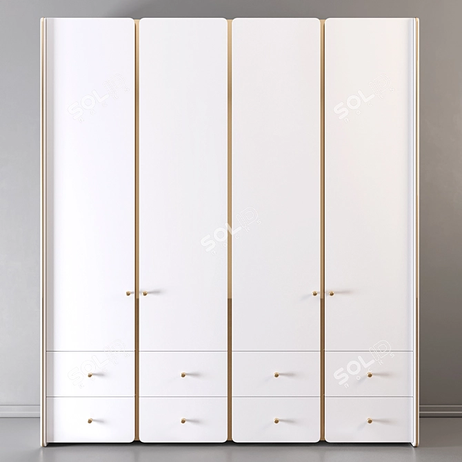 Sleek 71-Inch Wardrobe 3D model image 1