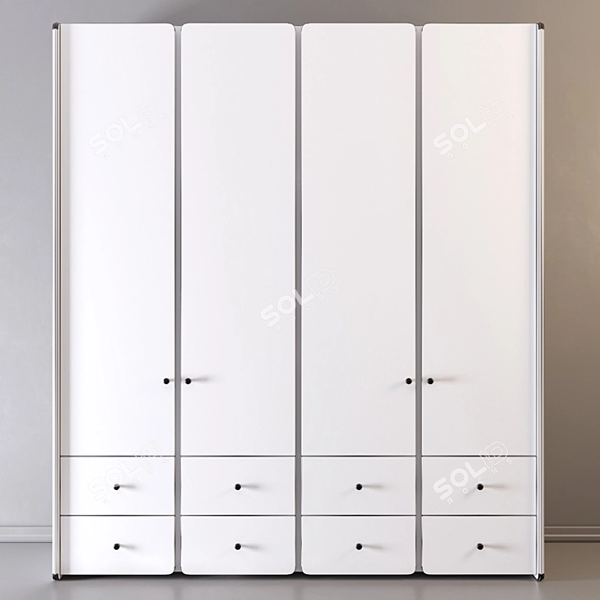 Sleek 71-Inch Wardrobe 3D model image 4