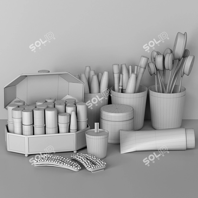 Glam Salon Cosmetics Set 3D model image 2