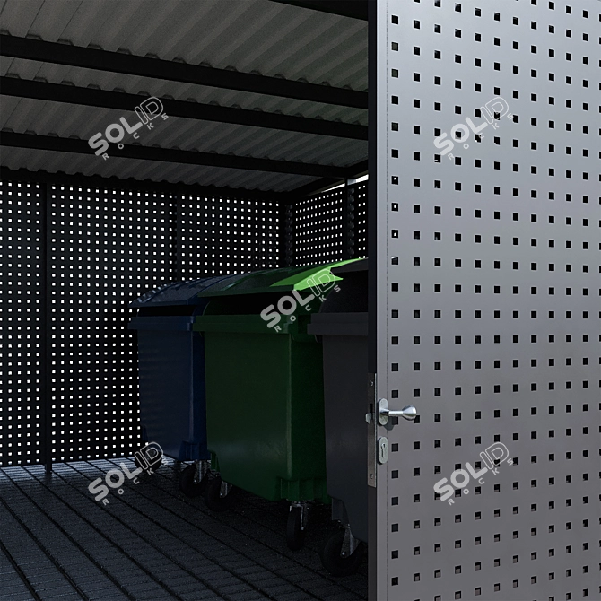Modular Trash Container Canopy Set 3D model image 4