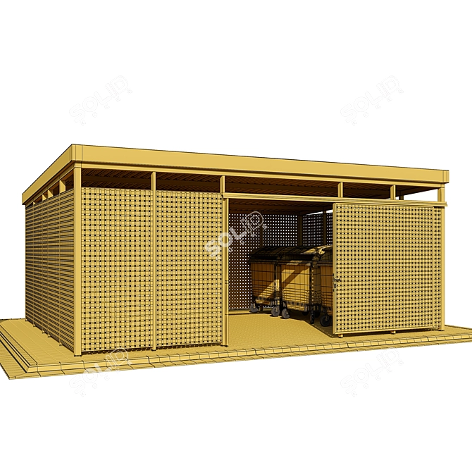 Modular Trash Container Canopy Set 3D model image 6