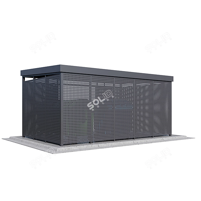 Modular Perforated Trash Canopy Set 3D model image 4