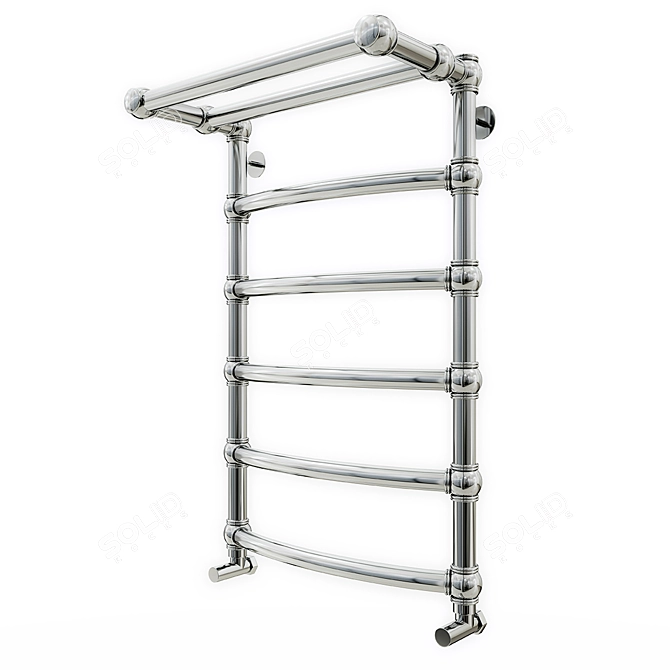 Retro NP Series 2 - Water Heated Towel Rail with Shelf 3D model image 1