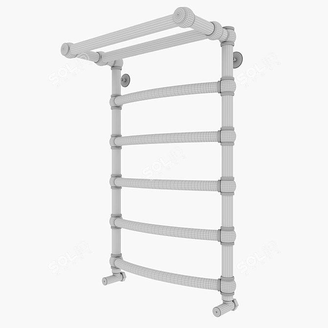 Retro NP Series 2 - Water Heated Towel Rail with Shelf 3D model image 2