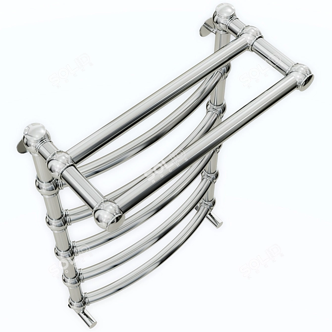 Retro NP Series 2 - Water Heated Towel Rail with Shelf 3D model image 3