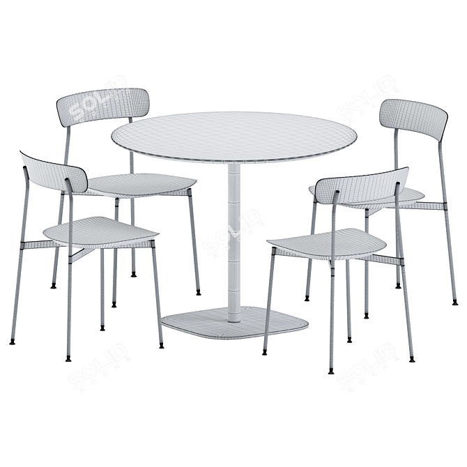 Sleek Round Dining Table 3D model image 6