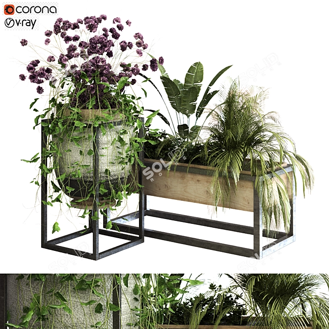 Eco-Plants Set 052: Modern Greenery 3D model image 1