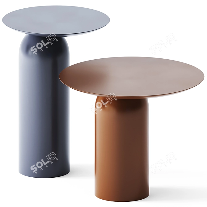 Disco Metal Side Table: Sleek and Stylish 3D model image 2