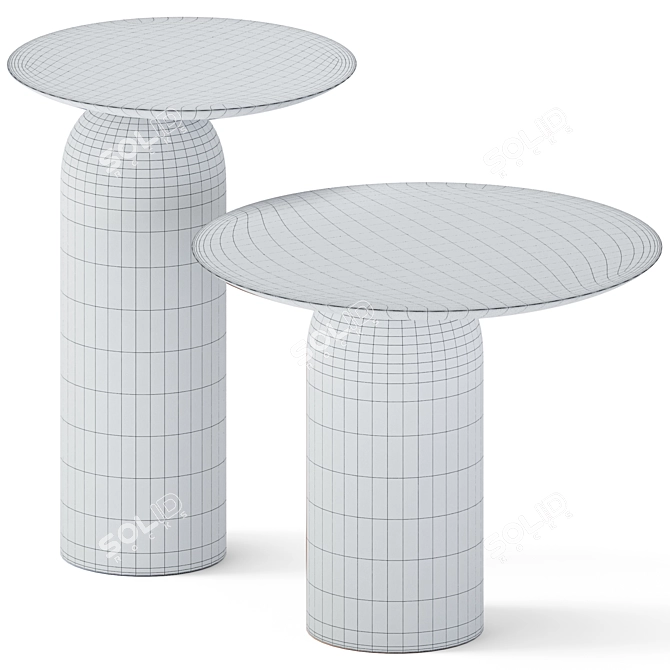 Disco Metal Side Table: Sleek and Stylish 3D model image 3