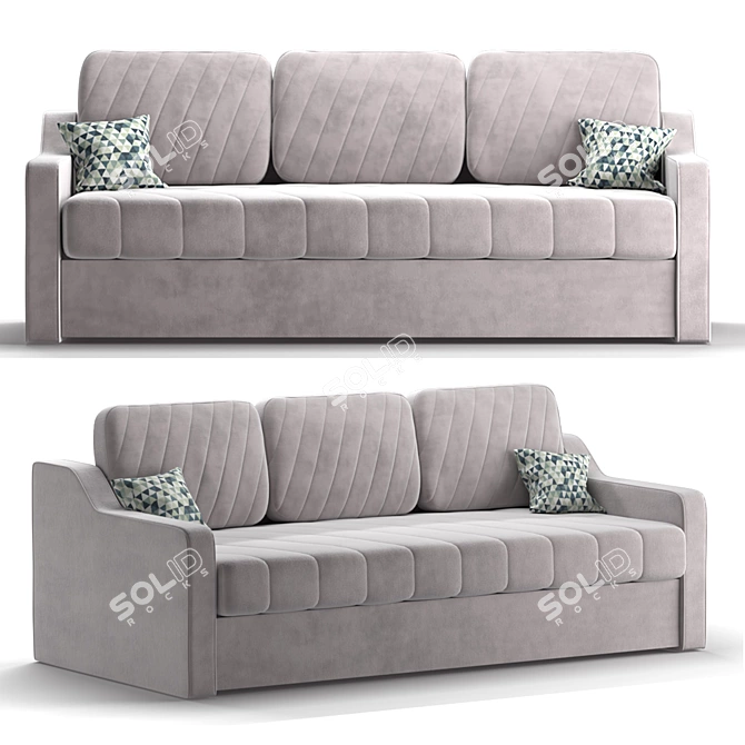 Elegant Melani Dorio Gray Sofa 3D model image 1