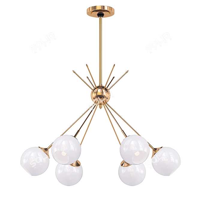  6-Light Modern Mobile Chandelier 3D model image 1