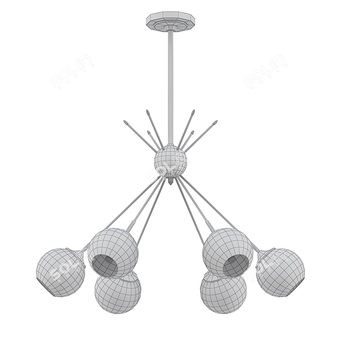  6-Light Modern Mobile Chandelier 3D model image 2