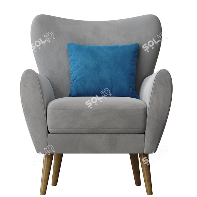 Modern Wilson Accent Chair with Light Legs 3D model image 2