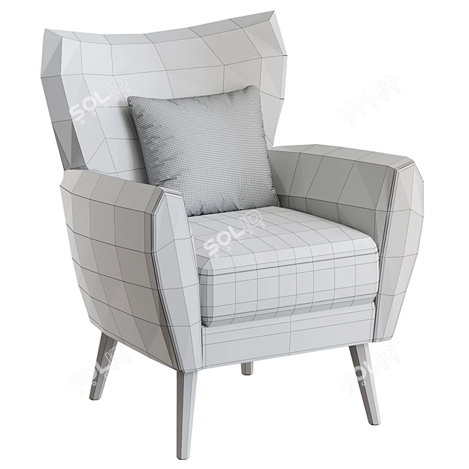 Modern Wilson Accent Chair with Light Legs 3D model image 4