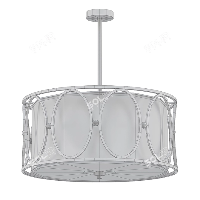 Golden Ovals Pendant 3D model image 2