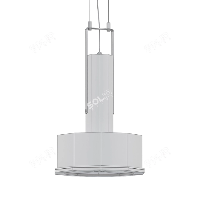 Minimalist Aluminum Pendant Lamp 3D model image 2