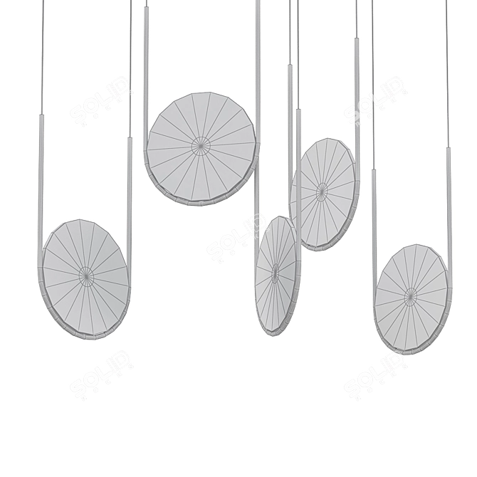 Elegant J Disc Pendants 3D model image 2