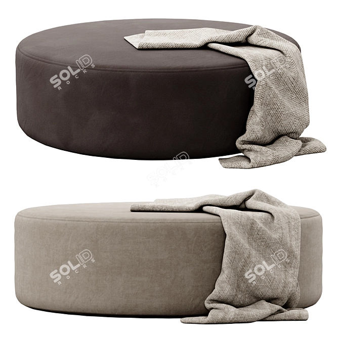Modern Spool Ottoman by Kardiel 3D model image 1