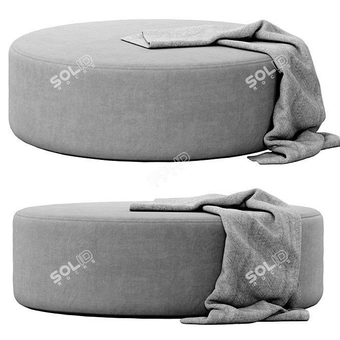 Modern Spool Ottoman by Kardiel 3D model image 2