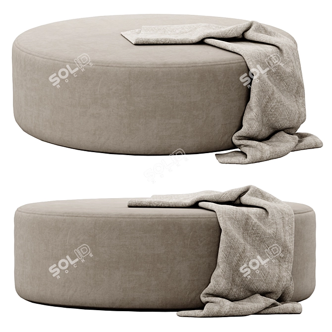 Modern Spool Ottoman by Kardiel 3D model image 3