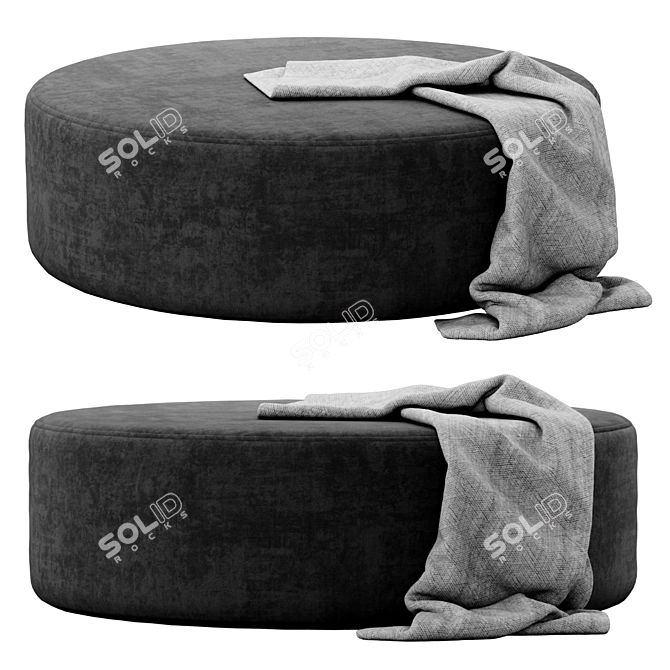 Modern Spool Ottoman by Kardiel 3D model image 4