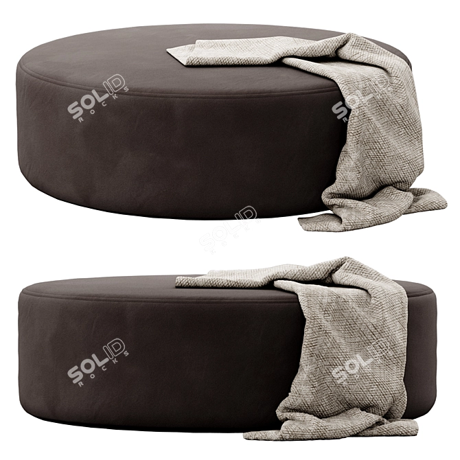 Modern Spool Ottoman by Kardiel 3D model image 5