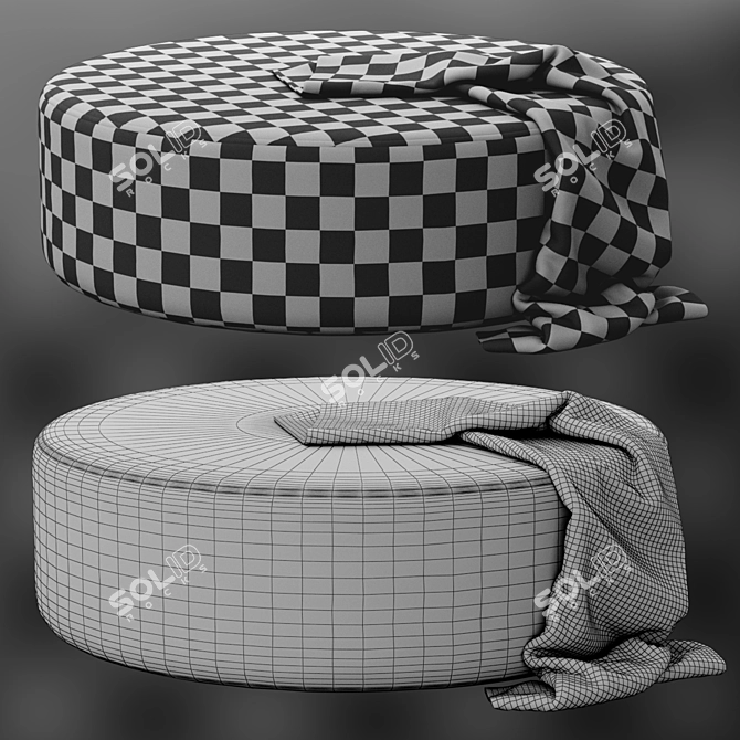 Modern Spool Ottoman by Kardiel 3D model image 6